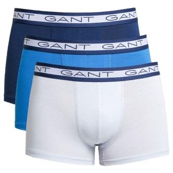 Gant 3P Basic Cotton Trunks Blå/Hvit bomull Small Herre