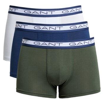 Gant 3P Basic Cotton Trunks Blå/Grønn bomull X-Large Herre