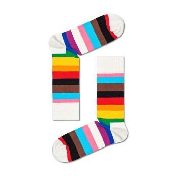 Happy socks Strømper Pride Stripe Sock Hvit Mønster bomull Str 41/46
