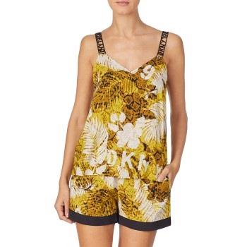 DKNY Rooftop Ready Tank and Boxer Set Gul Mønster viskose Small Dame