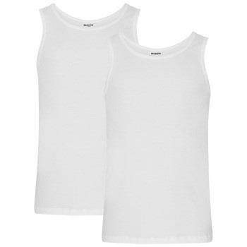 Resteröds 2P Organic Cotton Tank Top Slim Fit Hvit økologisk bomull La...