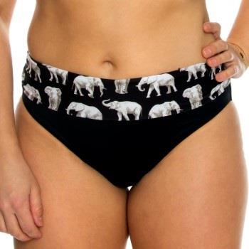 Saltabad Elephant Bikini Folded Tai Svart mønstret 42 Dame