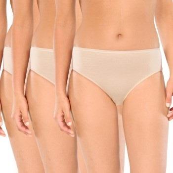 Schiesser Truser 3P Essentials Cotton Briefs Beige bomull 36 Dame