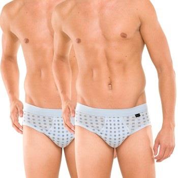 Schiesser 2P Essentials Sport Briefs With Fly Lysblå bomull X-Large He...