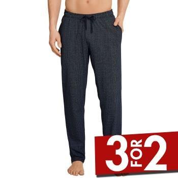 Schiesser Mix and Relax Jersey Lounge Pants Blå Mønster bomull Large H...