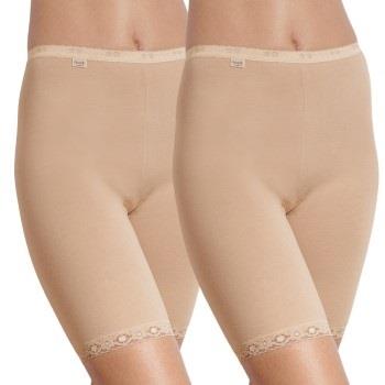 Sloggi Truser 2P Dam Basic Long Beige bomull 50 Dame