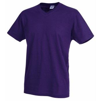 Stedman Classic V-Neck Men T-shirt Lilla bomull Medium Herre