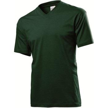 Stedman Classic V-Neck Men T-shirt Grønn bomull Small Herre