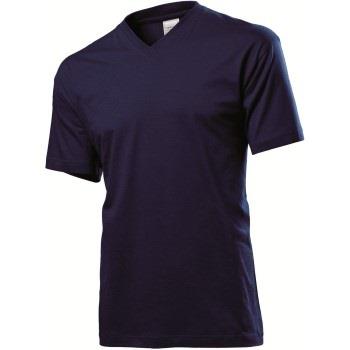Stedman Classic V-Neck Men T-shirt Mørkblå bomull Small Herre