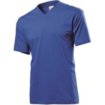 Stedman Classic V-Neck Men T-shirt Royalblå bomull X-Large Herre