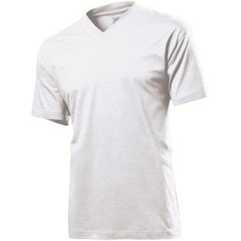 Stedman Classic V-Neck Men T-shirt Hvit bomull Medium Herre