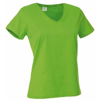 Stedman Classic V-Neck Women T-shirt Lysegrønn bomull Large Dame