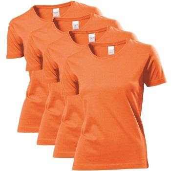 Stedman 4P Classic Women T-shirt Oransje bomull Small Dame