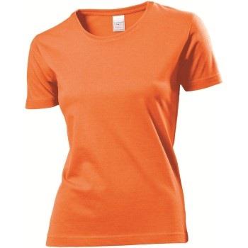 Stedman Classic Women T-shirt Oransje bomull Small Dame