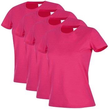 Stedman 4P Classic Women T-shirt Mørkrosa bomull Large Dame