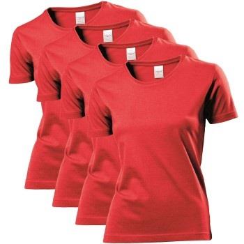 Stedman 4P Classic Women T-shirt Rød bomull Large Dame
