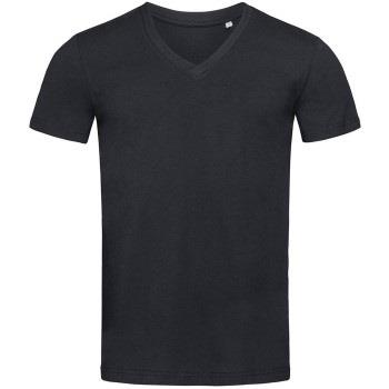 Stedman James Organic Men V-Neck Svart økologisk bomull Large Herre