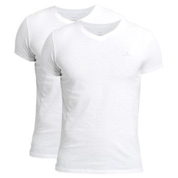 Gant 2P Basic V-Neck T-Shirt Svart/Hvit bomull Small Herre