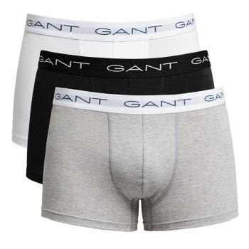 Gant 3P Essential Basic CS Trunks Grå/Svart bomull Small Herre