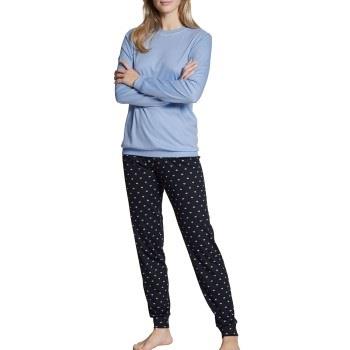 Calida Night Lovers Pyjama With Cuff Blå bomull Small Dame