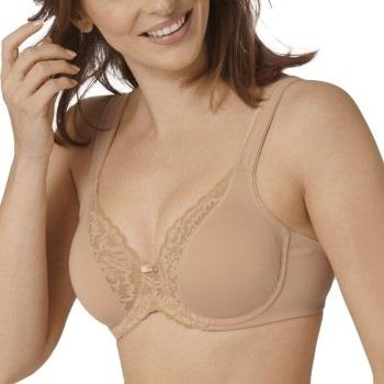 Triumph BH Modern Lace Cotton Underwire Bra Beige C 90 Dame