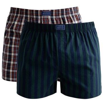 Gant 2P Cotton Stripe Boxer Shorts Blåstripete bomull Medium Herre