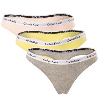 Calvin Klein Truser 3P Carousel Thongs Rosa/Gul bomull Medium Dame