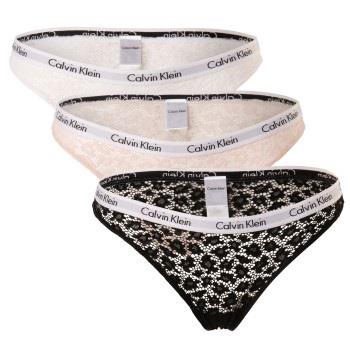 Calvin Klein Truser 3P Carousel Lace Core Brazilian Svart/Rosa polyami...