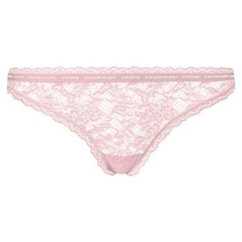 Calvin Klein Truser CK One Lace Thong Lysrosa nylon Medium Dame