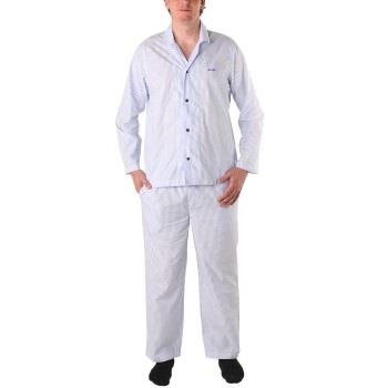 BOSS Cotton Stripe Long Pyjama Blå/Hvit bomull Large Herre