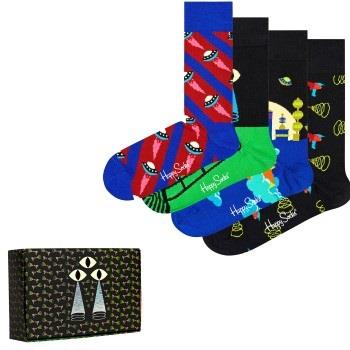 Happy socks Strømper 4P Space Socks Gift Box Svart bomull Str 36/40