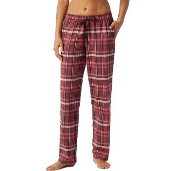 Schiesser Mix and Relax Long Flannel Pants Rød/Brun bomull 38 Dame