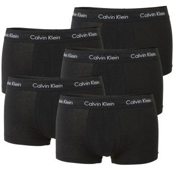 Calvin Klein 5P Cotton Stretch Solid Low Rise Trunks Svart bomull X-La...