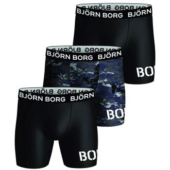 Björn Borg 3P Performance Boxer 1570 Svart polyester Medium Herre