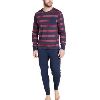 Jockey Cotton Pyjama Knit Blå/Rød bomull X-Large Herre