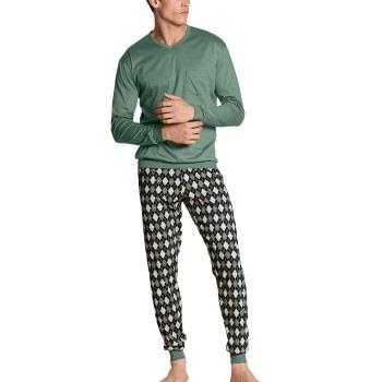 Calida Relax Streamline Pyjama With Cuff Grønn Mønster bomull Large He...