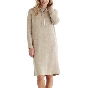 Damella Knitted Long Sleeve Lounge Dress Beige Medium Dame