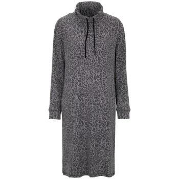 Damella Knitted Long Sleeve Lounge Dress Leopard Medium Dame