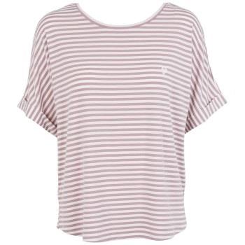 Missya Softness Stripe SS T-shirt Lilla modal Small Dame
