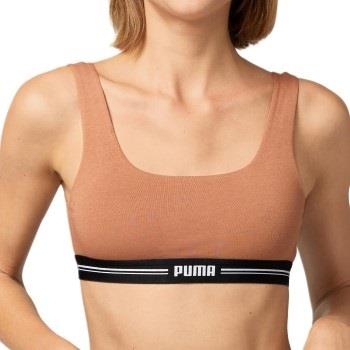 Puma BH Women Scoop Neck Top Mocca økologisk bomull Small Dame