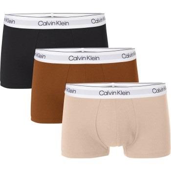 Calvin Klein 3P Modern Cotton Stretch Naturals Trunk Svart/brun bomull...