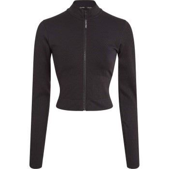 Calvin Klein Sport Seamless Zip Up Jacket Svart polyamid Large Dame