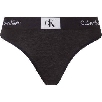 Calvin Klein Truser CK96 Cotton Thong Svart bomull Small Dame