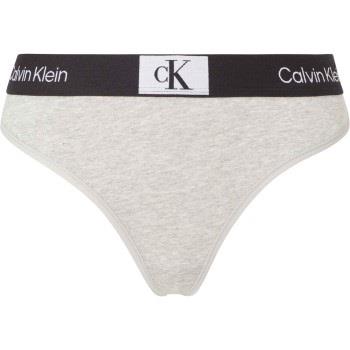 Calvin Klein Truser CK96 Cotton Thong Lysgrå bomull Small Dame