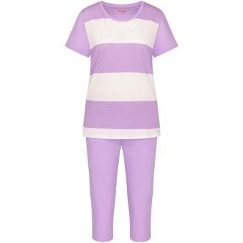 Triumph Pyjama Set X 01 Hvit/Lilla bomull 40 Dame