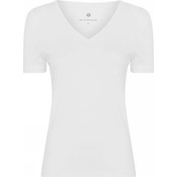 JBS of Denmark Bamboo V-neck Women Slim T-shirt Hvit Small Dame