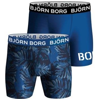 Björn Borg 2P Performance Boxer 1727 Svart/Blå polyester Medium Herre