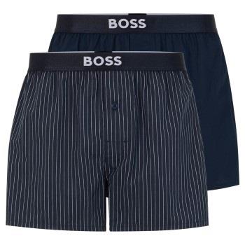 BOSS 2P Patterned Cotton Boxer Shorts EW Marine mønster bomull Large H...