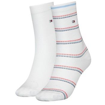 Tommy Hilfiger Strømper 2P Coastal Stripe Tencel Socks Hvit m Rand Str...