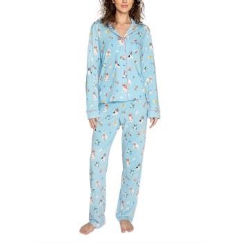 PJ Salvage Playful Prints Pyjama Lysblå m Mønst Large Dame